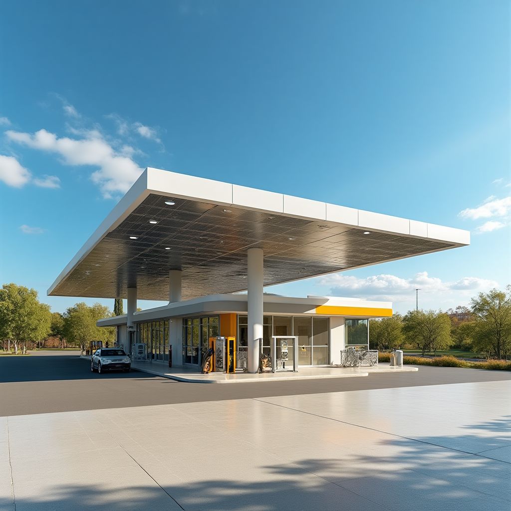 Estación con paneles solares